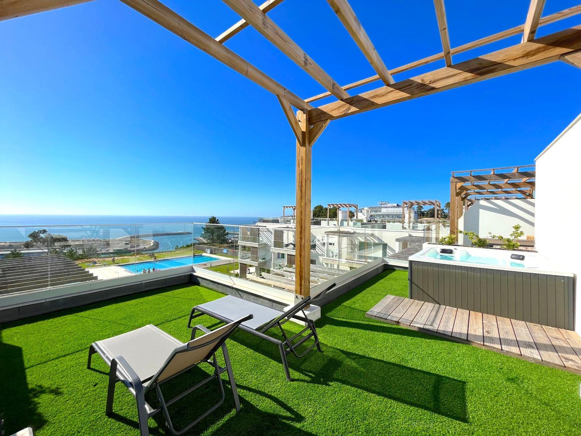 Mar A Vista - Condominium With Pool, Gym And Sea Views Назаре Стая снимка